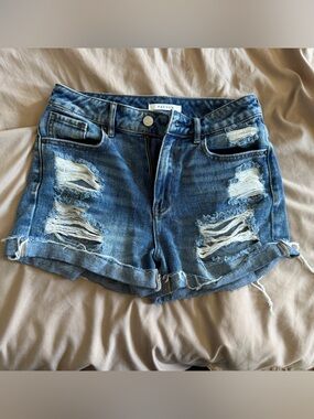 PacSun Ripped Blue Denim Jean Shorts